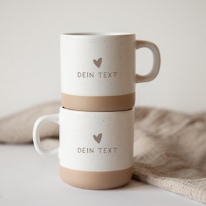Tasse mit Wunschgravur / Personalisierte Keramiktasse mit deinem Text / Steingut mit eigener Gravur / Geschenk Frauen / Geschenk Kollegin