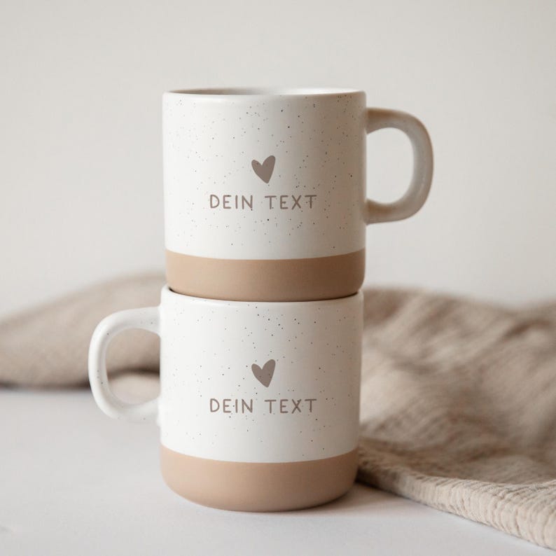 Tasse mit Wunschgravur / Personalisierte Keramiktasse mit deinem Text / Steingut mit eigener Gravur / Geschenk Frauen / Geschenk Kollegin