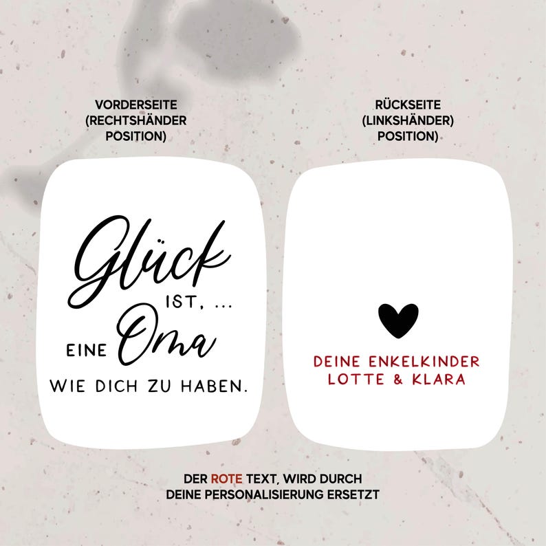 Tasse personalisiert / Geschenk Oma / Geschenk Mama / Weihnachtsgeschenk von Kind / Glück ist / Kaffeetasse Steinoptik / Keramik Weihnachten