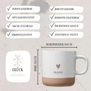 Mami Tasse / Muttertagsgeschenk von Kind / Geschenk Muttertag / Steingut Tasse mit Gravur / Geschenk  Mama / Ehefrau Geschenkidee / Mami