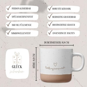 Keramik Tasse personalisiert / Geschenk Freundin / Beste Freundin Geschenkidee / Lieblingsmensch / Ehefrau Geschenk / Geschenke für Frauen