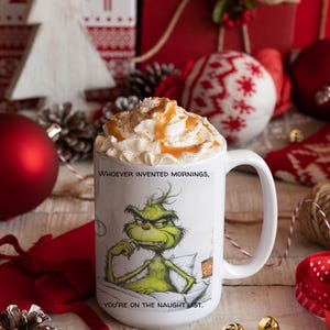 The Grinch Tall Ceramic Latte Mug – Novelty Coffee Cup For Hot Chocolate – Dr. Seuss
