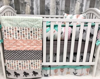 Horse Crib Bedding Etsy