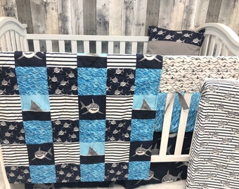 baby shark crib bedding