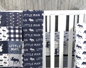 moose crib bedding set