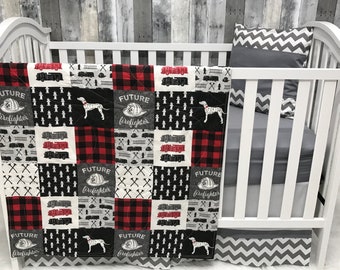 firefighter crib bedding