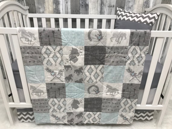 Baby Girl Nursery Crib Set Baby Toddler Blanket Horse Etsy