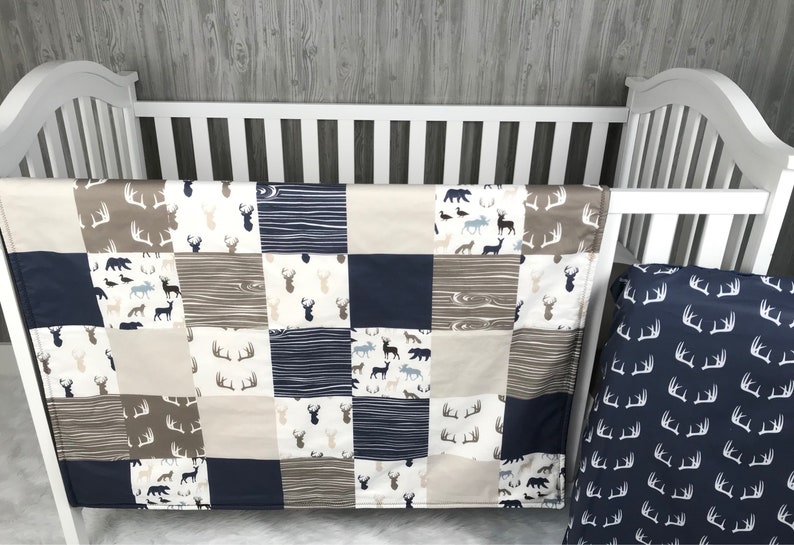 Baby Nursery Bedding Set Baby Woodland Dear Moose Etsy