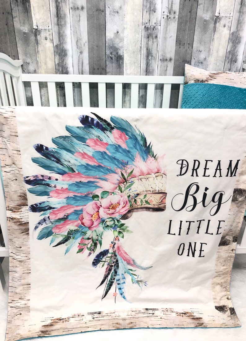 Custom Made Baby Bedding Aztec Floral Boho Tribal Etsy