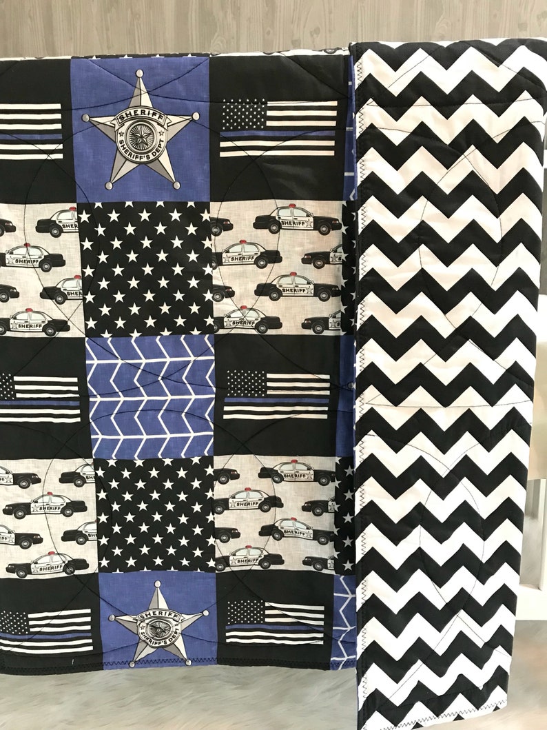 Baby Boy Quilt Toddler Blanket Police Sheriff Law Enforcement Bedding Crib Babylooms - Police Baby Bedding Baby Boy Quilt Toddler Blanket Police Sheriff Law Enforcement Bedding Crib Babylooms - Police Baby Bedding