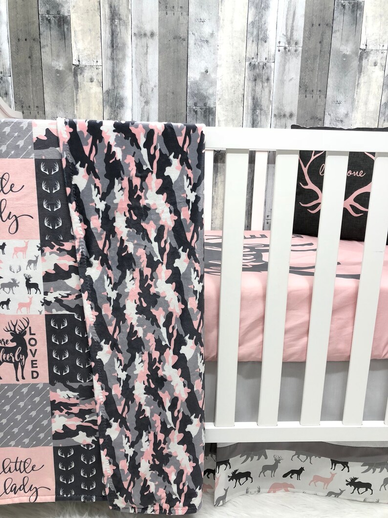Crib/toddler Bedding Baby Woodland Dear Moose Camo Etsy