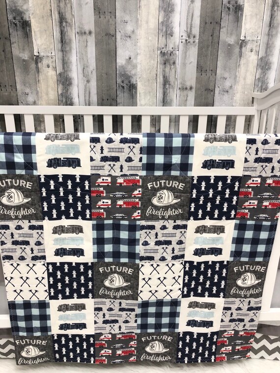 Firefighter top baby bedding