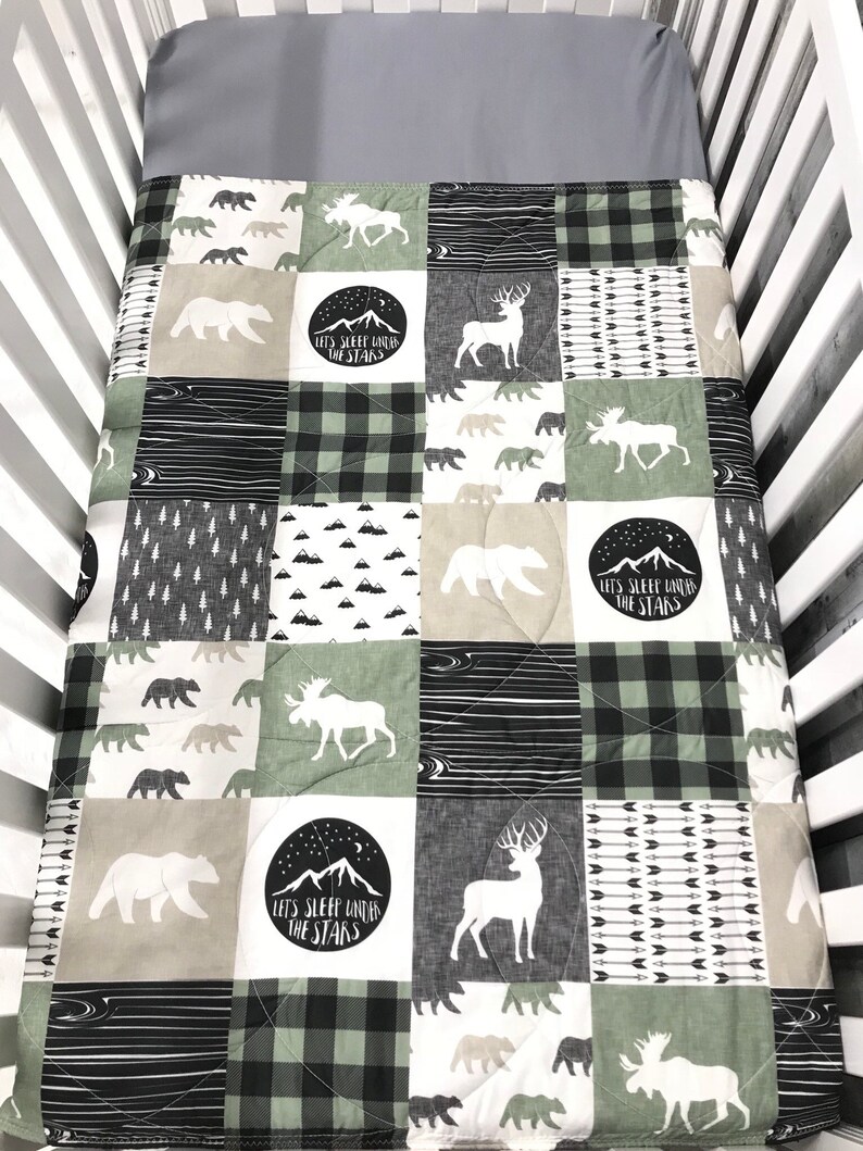 Baby Nursery Set Baby/toddler Blanket Buck Moose Bear Etsy