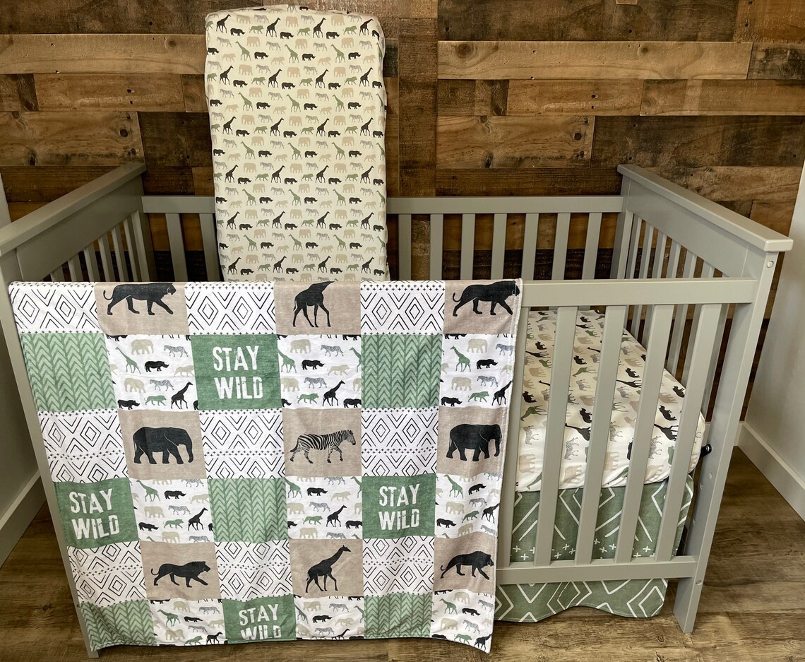 Baby Gender Neutral Nursery Bedding Set Baby Elephant | Etsy