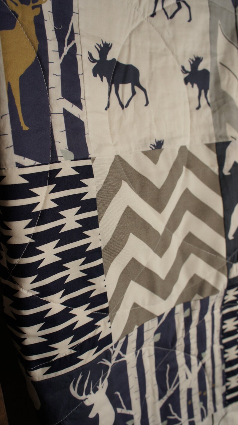 Baby Boy Hunting Quilt Baby Quilt Woodland Deer Moose Etsy