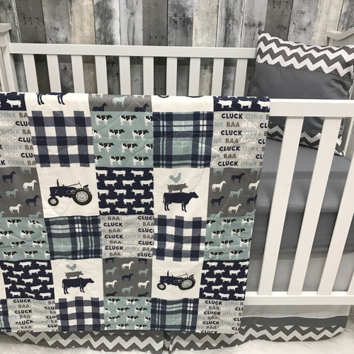 Farm Life Crib Bedding Boy Farm Crib Bedding Boy Baby Etsy