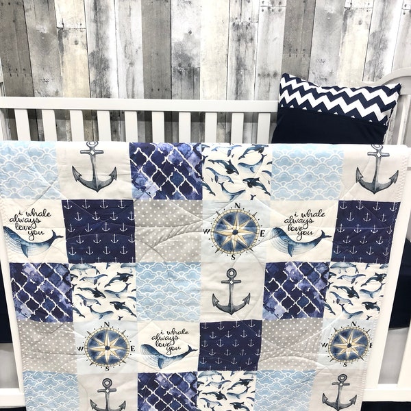 Baby  Nursery Set , Baby/Toddler Blanket , Nautical , Sea , Anchor   , Baby Bedding , Crib Bedding ,