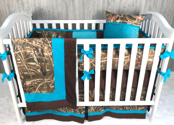 blue camo crib bedding