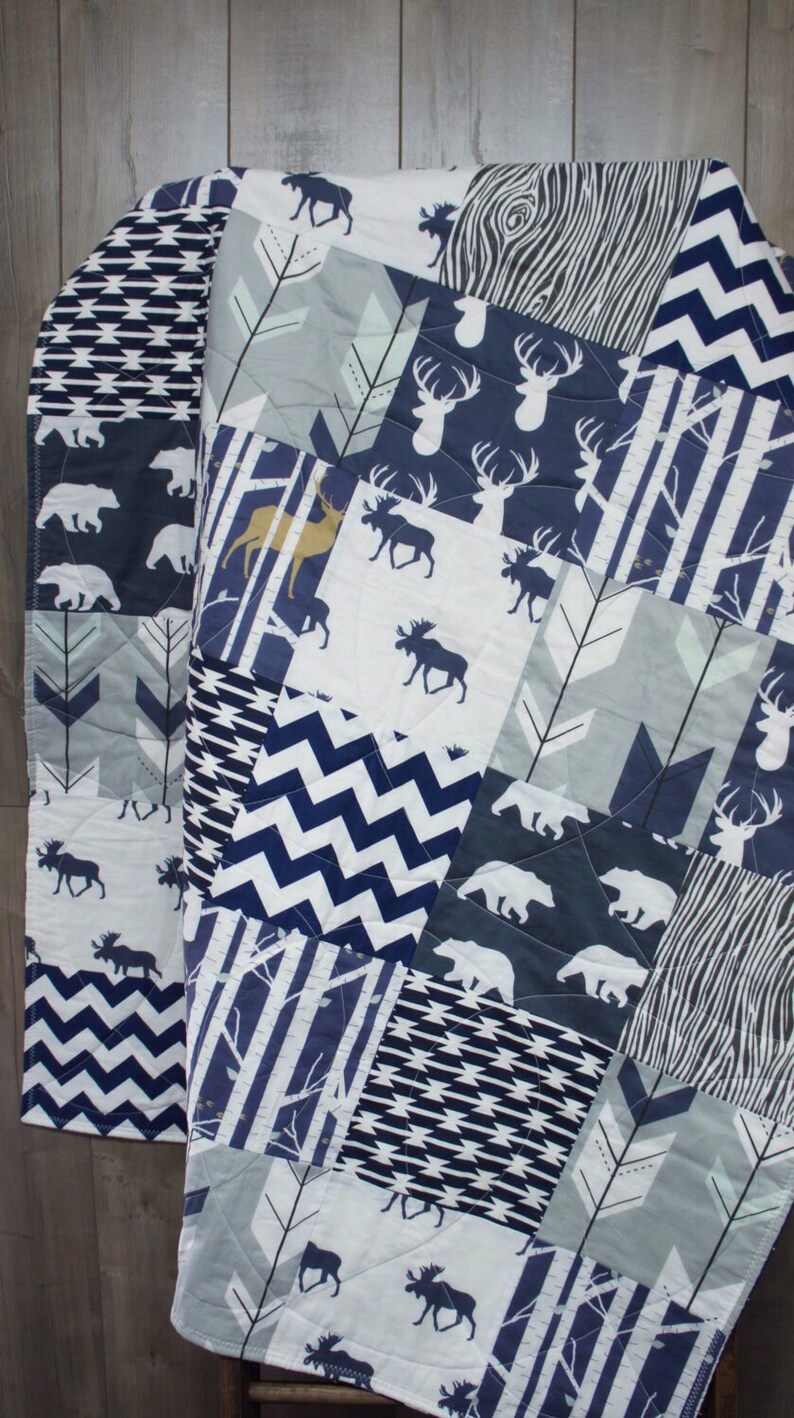 Baby Boy Nursery Bedding Set Baby Woodland Deer Moose Etsy