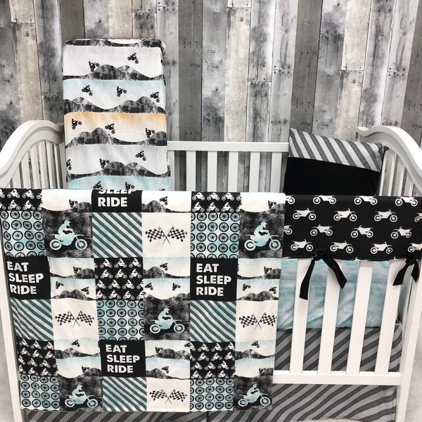 Baby Nursery Beddng Set  , Baby/Toddler Blanket  , Motorcycle  , Dirt Bikes , Motorcross , BMX , Baby Bedding , Crib Bedding , Babylooms