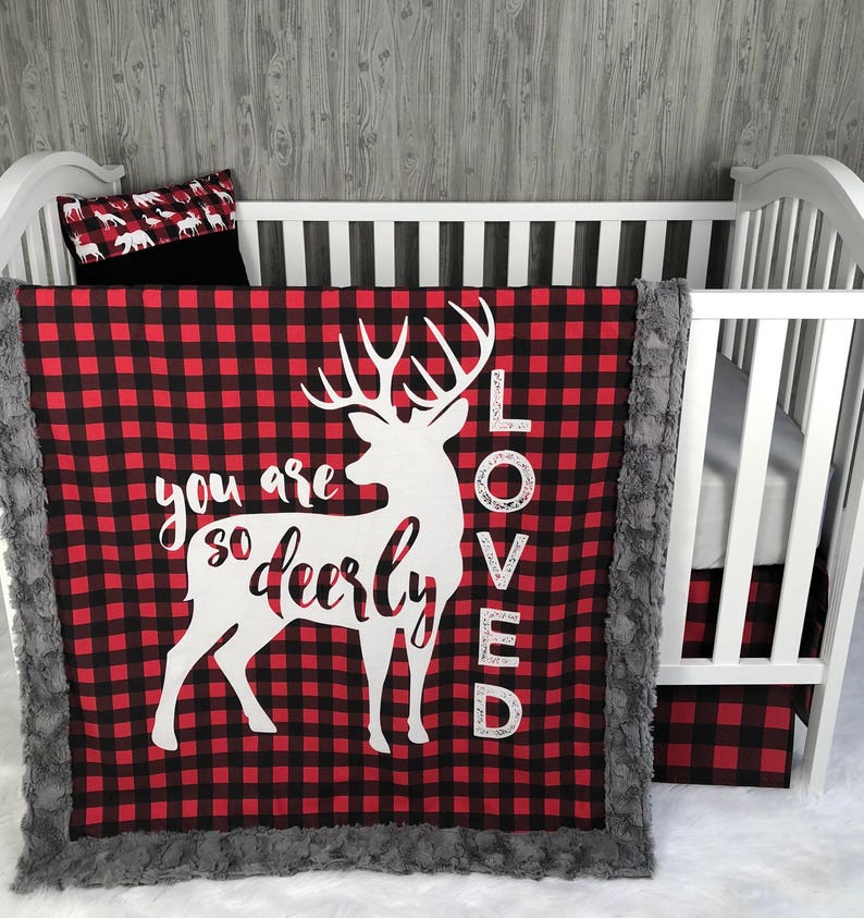 Baby Nursery Bedding Set Baby Woodland Buck Little Man Etsy