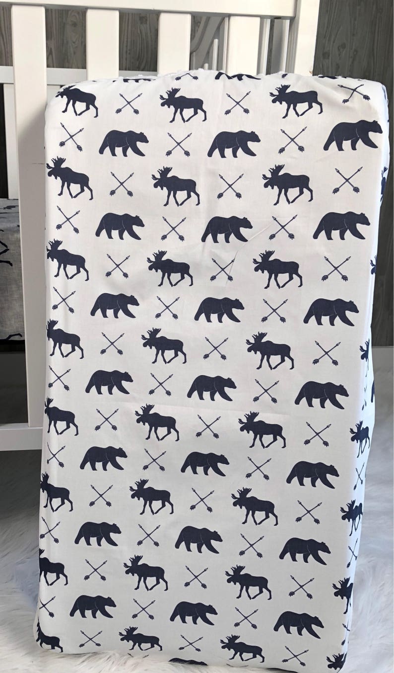 Baby Nursery Bedding Set Baby Woodland Moose Bear Etsy