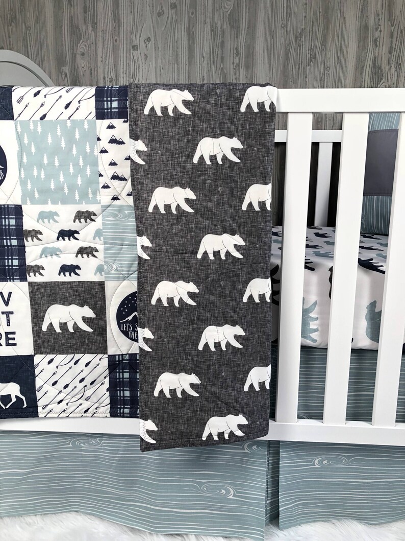 Baby Nursery Bedding Set Baby Woodland Moose Etsy