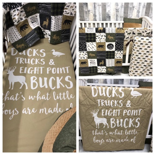 Baby Girl Crib Bedding Set Woodland Nursery Floral Deer Etsy