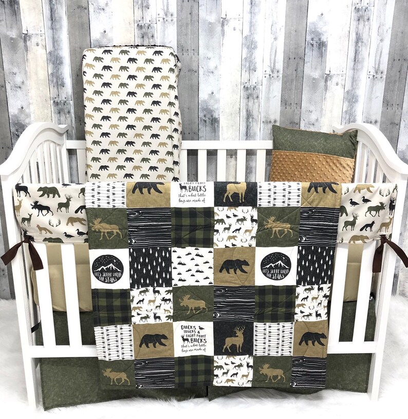 Baby Nursery Bedding Set Baby Woodland Dear Hunter Etsy