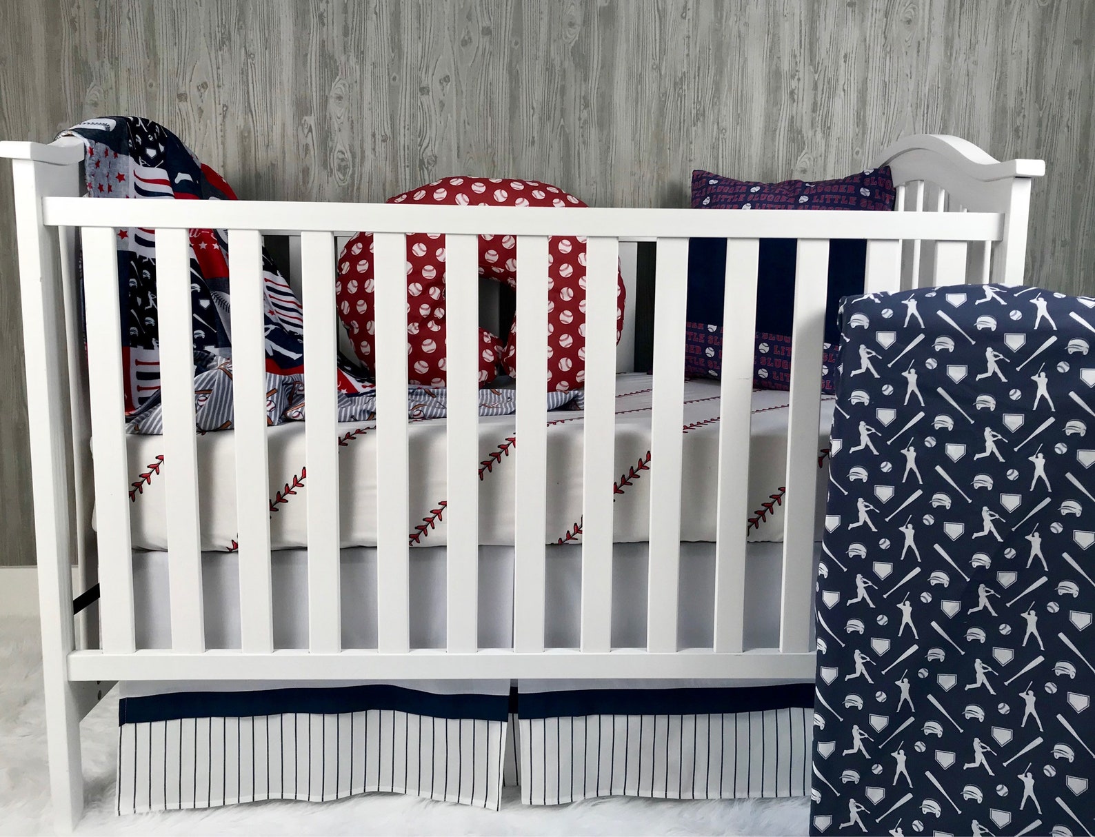 Custom Made Baby Bedding Baseball Ball Home Run Crib Etsy
