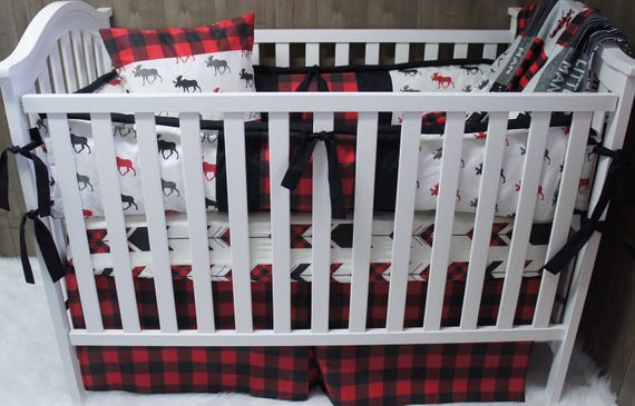 Baby Nursery Bedding Set Baby Woodland Moose Etsy