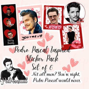 Lot d'autocollants inspirés d'Internet Daddy Pedro Pascal - Lot de 6