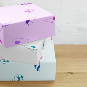 Custom Summer Vibes Geschenkpapierbögen - Eis am Stil und Eistüten Design
