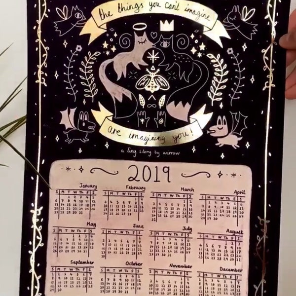 Calendar Gold-Foil Art Print 2019