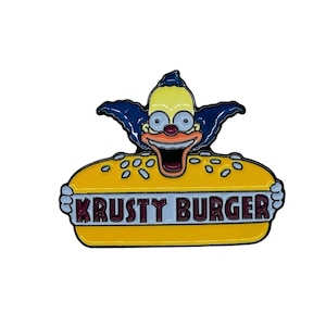krusty burger the clown Simpsons pin badge brooch tv cartoon clowns