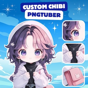 カスタムちびPNGtuberモデル | ストリーミング用かわいいアニメPngtuberアバター | Vtuberキャラクター、Pngtuberアセット、商用利用