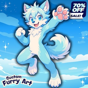 Custom Furry Art: Anime Style Fursona Avatar