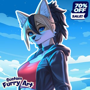 Custom Furry Art Commission – Anime Fursona Drawing, Furry Icon, PFP, Headshot or Chibi Style Profile Picture