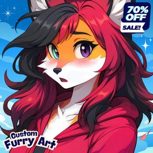 Custom Furry Art Commission | Fursona, ikona Furry, PFP i awatar | Postać z anime, rysunek Anthro, arkusz postaci