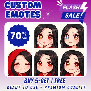 Custom Twitch Emotes | Cute Chibi Emote Anime Style | Emote for Twitch, Discord, Kick, YouTube | Animated Emote, Streamer Emote, Emoji.