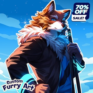 Custom Furry Art Commission – Anime Fursona Drawing, Furry Icon, PFP, Headshot or Chibi Style Profile Picture