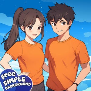 カスタムカップルアニメPFP | かわいいアニメポートレート、オリジナルキャラクター、マンガアート | 記念日やバレンタインギフト、Discordアイコン、OCコミッション