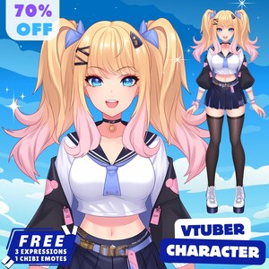 Aangepast Live2D Vtuber-model | Volledig gemonteerd voor Vtube Studio | Mannelijk en vrouwelijk | Klaar voor bridger | Commercieel gebruik | Anime-stijl