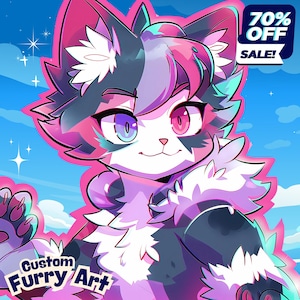 Custom Furry Art Commission: Fursona Avatar, Anime Style