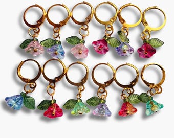 Flower Stitch Markers - Plum or Bluebell