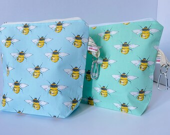 Bee Project Bag in Blue or Green Mint - BUSY BEE
