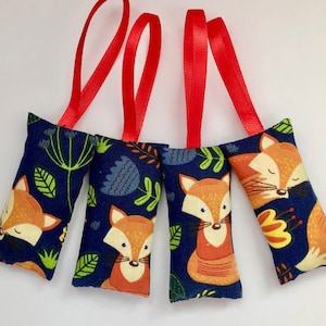 Woodland Fox Lavender Bags with Red Loops Fragrant Handmade Craft Sachets image 1