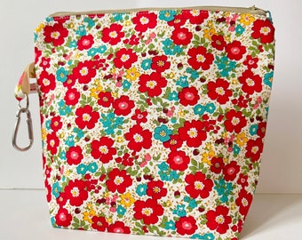 Red Floral Knitting Project Bag, Assorted Sizes  - SPANISH SUMMER