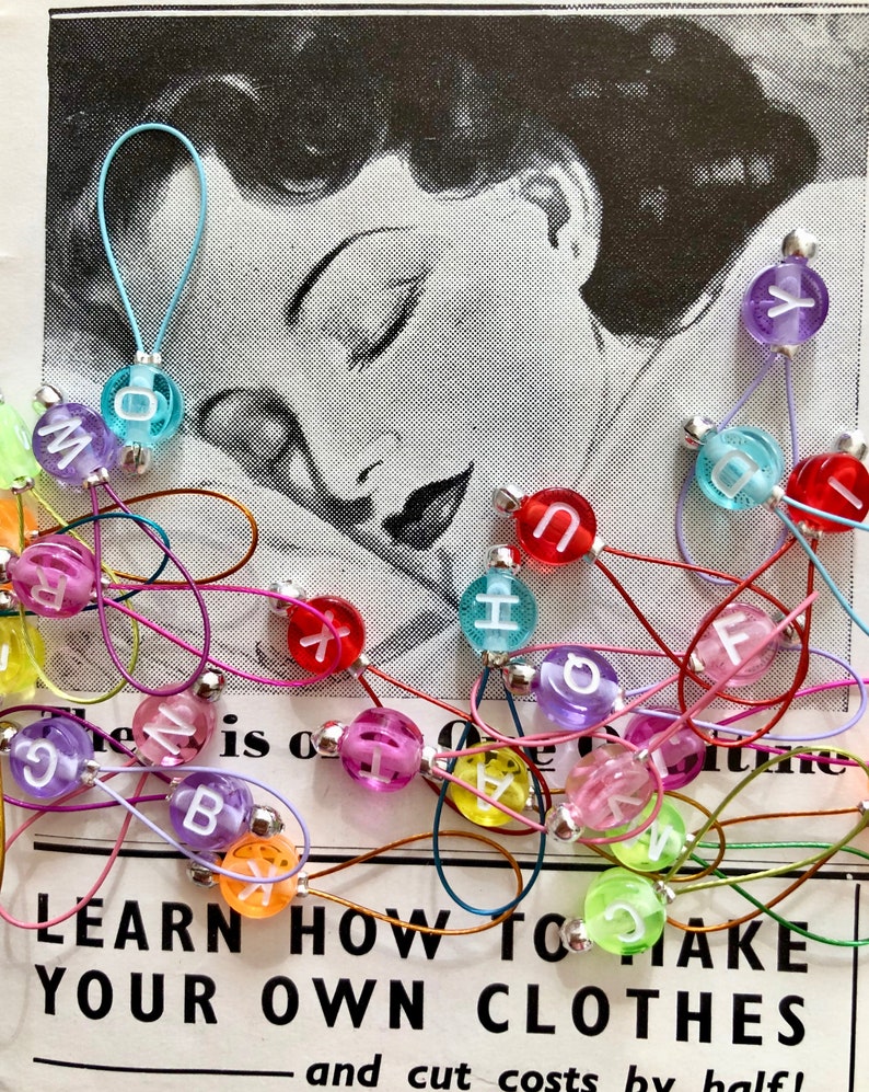 Stitch Markers for knitting JELLY LETTERS Etsy