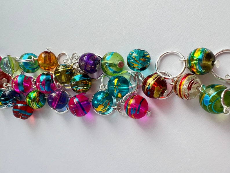 Rainbow Stitch Markers for Knitting, Glass BOMBAY SUMMER image 9
